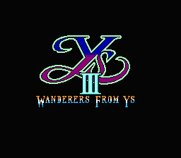 Ys III : Wanderers from Ys (Trans.) — Title screen
